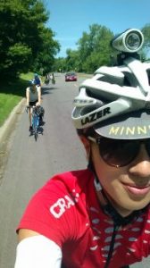low biking on path selfie
