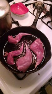 rabbit meat cooking