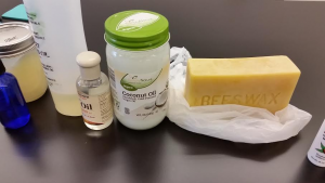 Ingredients and supplies to make self care products