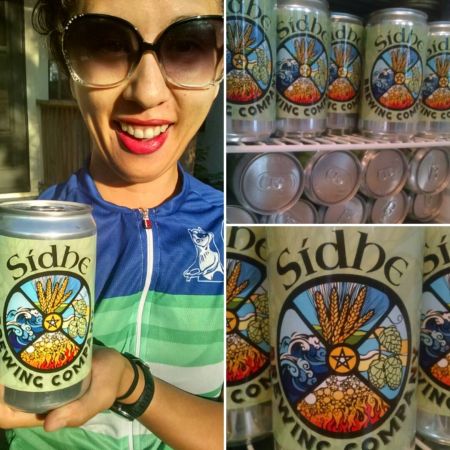 Sidhe beer cans and a person holding one