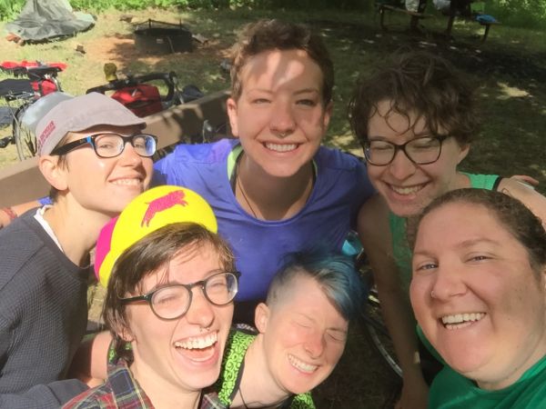 group selfie at camp