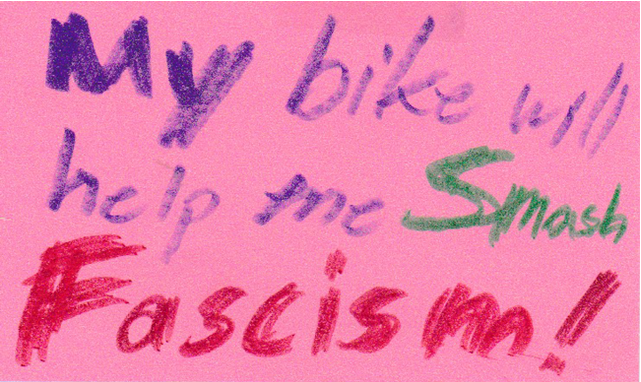 Card Four - My bike will help me smash fascism